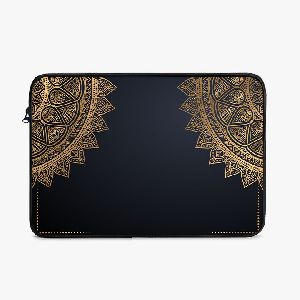 LS1702 Gold Background Zipper Laptop Sleeve