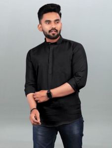 Mens Black Short Kurta