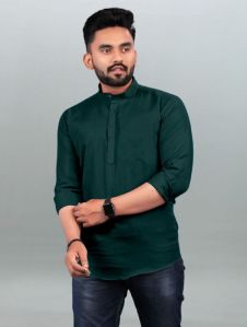 Mens Green Short Kurta