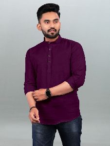 Mens Purple Short Kurta