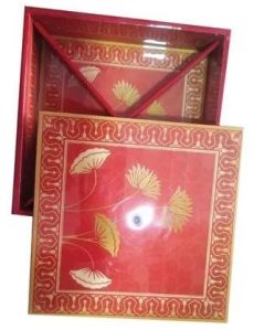 Red MDF Wooden Box