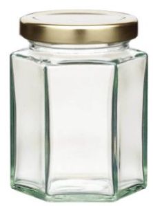 Hexagonal Glass Jar