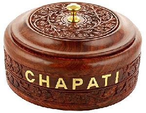 Wooden Carved Chapati Box