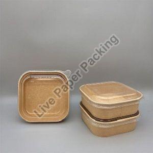 Square Brown Paper Food Containers