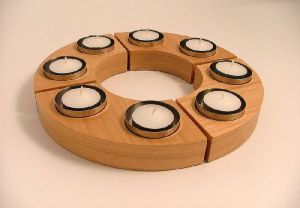 Wooden Round Candle Holder