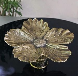 Brass Lotus Shaped Serving Tray