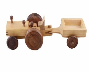 Wooden Tractor Trolley Toy