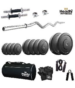 Headly PVC 30 Kg Home Gym With 14 Inches Dumbbells, Curl Rod, Gym Bag & Accessories