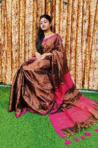 Brown Tissue Silk Sarees