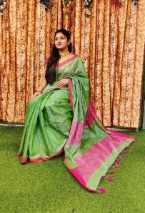 Green Tissue Silk Sarees