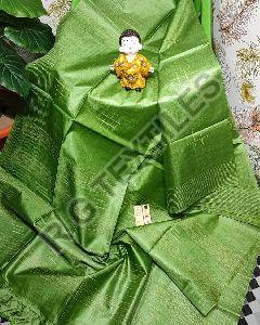 Green Staple Semi Silk Saree