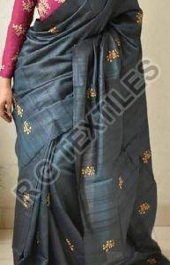 Grey Ghicha Silk Saree