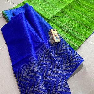 Royal Blue Staple Semi Silk Saree