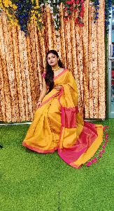 Yellow Tissue Silk Sarees