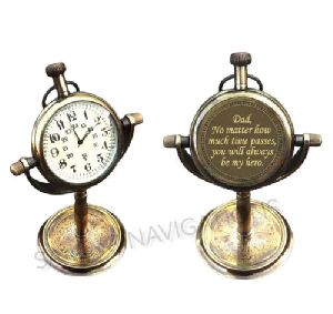 Brass Personalized Table Clock