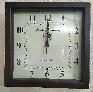 Wooden Vintage Square Wall Clock