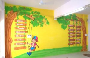 play school wall painting artist