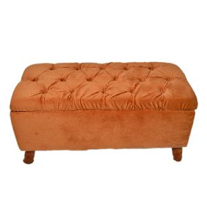 36x16 Inch Square Wooden Pouffe Stool