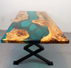 Green Epoxy Resin Table Top