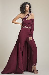 One-Shoulder Jumpsuit with a Trail