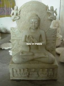 Marble Dharmachakra Mudra Buddha Statue