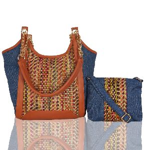 Beautiful Denim Handbag with sling pouch