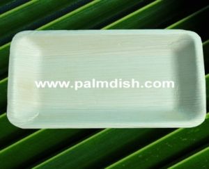 10 Inch Palm Leaf Rectangular Platter