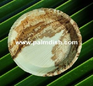 8 Inch Palm Leaf Round Platter