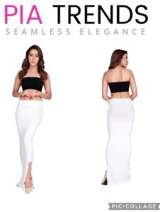 Piatrends White Drawstring Saree Shapewear