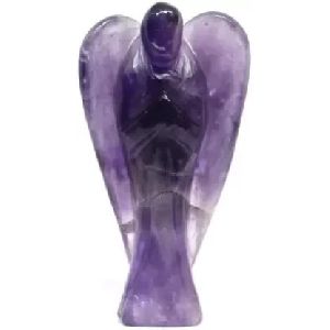 Amethyst Lucky Angel for Reiki Crystal Stone Healing Angel Handcrafted Size 2 Inch approx.