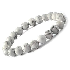 Howlite Natural Gemstone Bracelet Semi precious 6mm Feng Shui Crystal Chakra Aura Personal Reiki Healing Stone