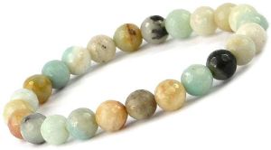 Natural Amazonite Bracelet 6 mm Crystal Stone Bracelet Round Beads for Reiki and Crystal Healing