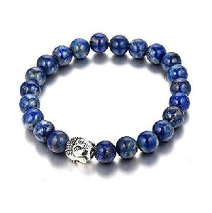 Natural Gemstone Lapis Lazuli with Buddha Unisex Bracelet for Healing, Reiki, Vastu