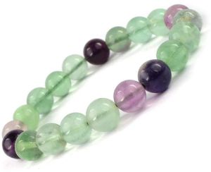 Natural Multi Fluorite Bracelet 6 mm Beads Bracelet for Reiki Healing and Crystal Healing Stone Semi Precious