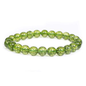 Natural Peridot Gemstone Bracelet for Vastu Feng Shui Chakra Aura Personal Reiki Healing Crystals Round 6 mm Beads for Love & Health