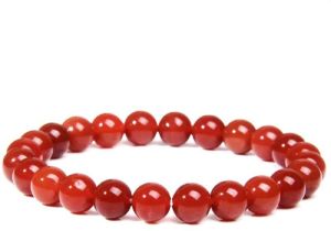 Natural Red Onyx Bracelet Crystal Stone 6 mm Beads Bracelet Round Shape for Reiki Healing and Crystal