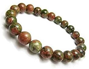 Natural Unakite 6mm Bracelet for Heart Chakra Crystal Stone Bracelet Round Shape for Reiki Healing and Healing Crystal Stone