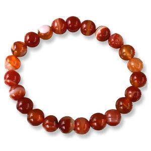 Red Sulemani / Botswana Agate Bracelet 8 mm Beads for Reiki Healing and Crystal Semi Precious Gemstone