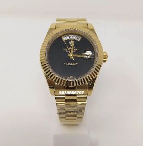 Rolex Oyster Perpetual Day-Date Gold Black Dial Watch