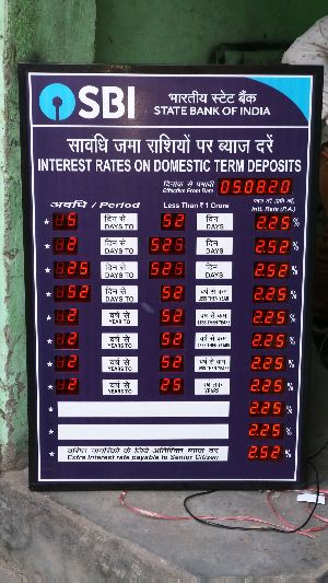 SBI Interest Rate Display Board