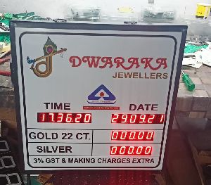 LED Jewellery Rate Display Board
