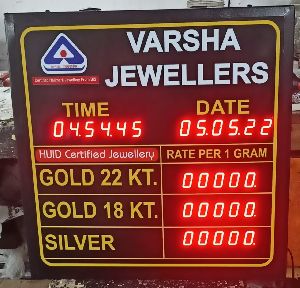 LED Jewellery Rate Display Board