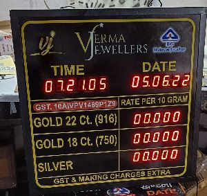 LED Jewellery Rate Display Board