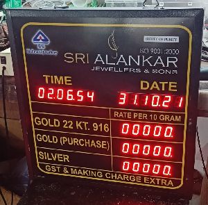 LED Jewellery Rate Display Board