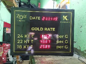 LED Jewellery Rate Display Board