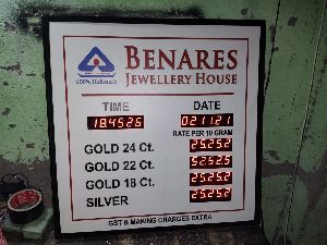LED Jewellery Rate Display Board