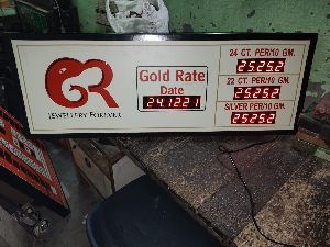 LED Jewellery Rate Display Board