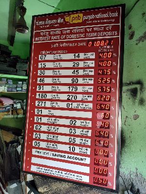 PNB Interest Rate Display Board