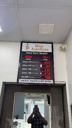 LED Jewellery Rate Display Board