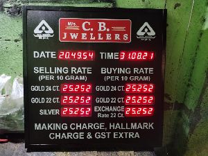 LED Jewellery Rate Display Board